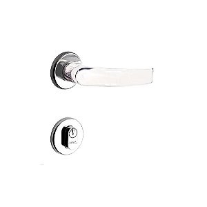 Fechadura para Porta de Entrada Cromada 40mm com Roseta MZ950 Standard Papaiz