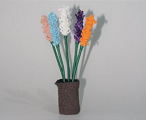 Pendões de Flores coloridas em crochê