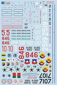 Decalque A-26 Invader B e C FAB 1/72 - FCM 72031