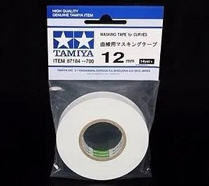 Fita semiadesiva para máscara de pintura (Masking Tape) - Delineamento de curvas - 12 mm - Tamiya 87184