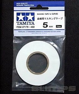 Fita semiadesiva para máscara de pintura (Masking Tape) - Delineamento de curvas - 5 mm - Tamiya 87179