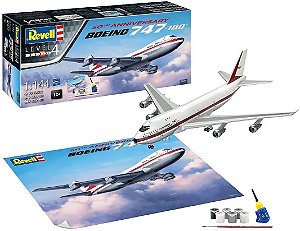 Gift Set Boeing 747-100 50° Aniversário - 1/144 - Revell 05686