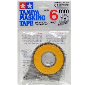 Fita adesiva para máscara de pintura (masking tape) 6 mm - Tamiya 87030