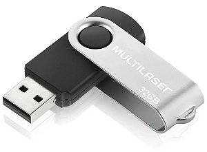 Pen Drive Twist 2.0 32GB USB Leitura 10MB/s e Gravação 3MB/s Preto - Multilaser PD589