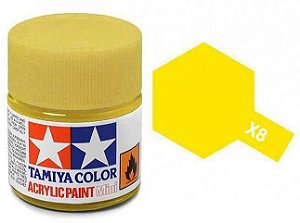 Tinta Acrílica Mini X-8 Amarelo Limão (10 ml) - Tamiya 81508