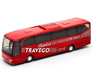 Miniatura Ônibus Mercedes-Benz Travego - Vermelho - 1/60 - Welly