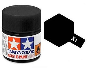 Tinta Acrílica Mini X-1 Preto (10 ml) - Tamiya 81501