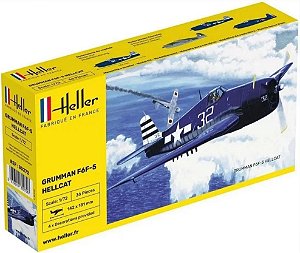 F6F-5 Hellcat - 1/72 - Heller 80272 REEMBALADO - COMPLETO COM TODAS AS PEÇAS