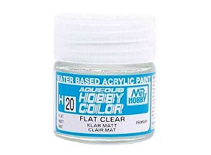 Tinta acrílica Mr.Hobby Aqueous Hobby Colors H20 Flat Clear (10 ml)