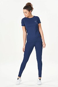 Camiseta Feminina Sport Azul Marinho Manga Curta