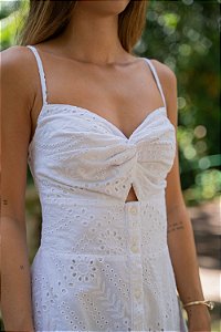 vestido alcinha em laise com entremeio