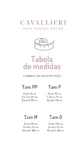 TABELA DE MEDIDAS