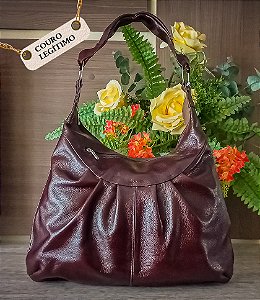 Bolsa Saco de Couro Legitimo Lia Modas ( Ref-360g )