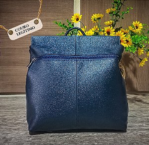 Mochila Feminina de Couro Legitimo Lia Modas (ref-107)
