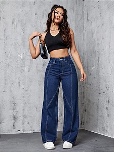 Calça Jeans Perna Larga fashion Rasgado casual cintura alta - Z Boutique  Oficial Moda OnLine