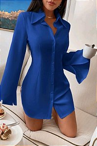 Camisa vestido manga comprida dividido