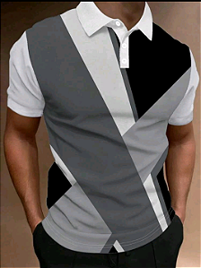 Camisa polo bloco de cores