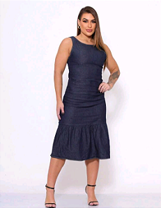 Vestido Jeans Midi Regata
