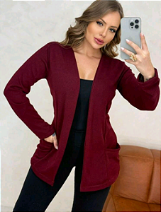 Cardigan Aberto com bolso de Lãnzinha