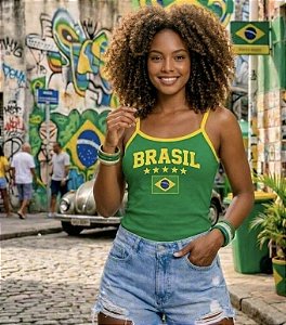 Regata Alcinha Brasil Blusinha Copa do Mundo