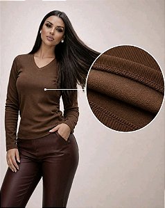 Blusa Ribana Manga Longa Peluciada