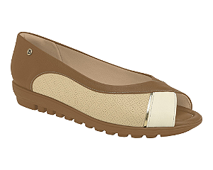 Sapatilha Peep Toe Aline Anabela Baixo Piccadilly 112009