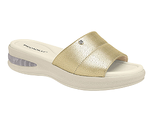 Tamanco SoftStep Anabela Médio Ouro Piccadilly 599001