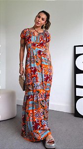 Vestido longo manga