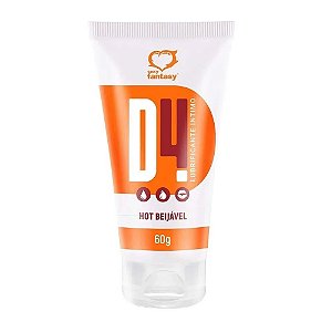 Lubrificante D4 Hot Beijável Sabor Laranja Quente Base D'Água 60g