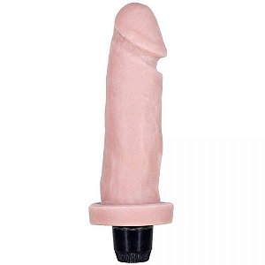 Prótese Cyber Skin 15X4cm Com Vibrador Interno Bege Realística