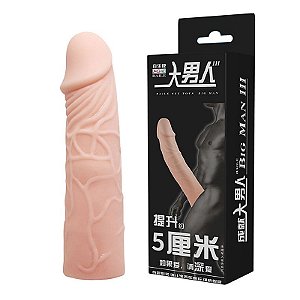 Capa Peniana Macia Cyberskin Expansora Aumento Peniano de 3,5cm