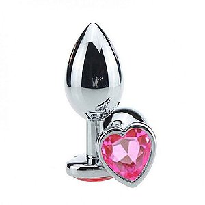 Plug Anal Pequeno Coração com Pedra