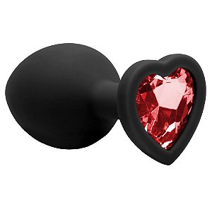 Plug Anal de Silicone Médio de Coração
