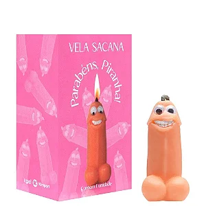 Vela Parabéns Piranha Formato de Pênis Pequena | Vela Sacanagem Kgel