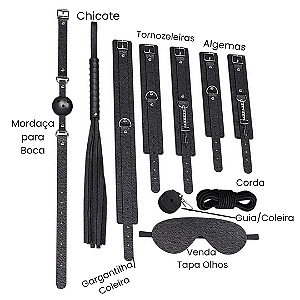 Kit Sado 8 peças Sado cor Preta
