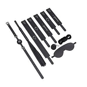 Kit Sado 8 peças Pelúcia cor Preta