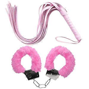 Kit Rosa Chicote e Algema Peluciada