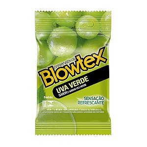 Preservativo Sabor Uva Verde Refrescante Blowtex 3 un.  | Camisinha