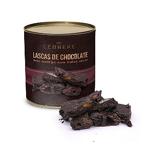 Lascas de Chocolate Meio Amargo com Frutas Secas
