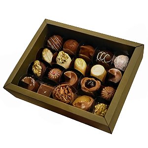 Caixa Degustação - 20 Bombons + 1 Bem Casado