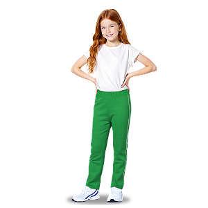 Calça Helanca Infantil Verde Bandeira