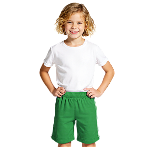 Bermuda Helanca Infantil Verde Bandeira
