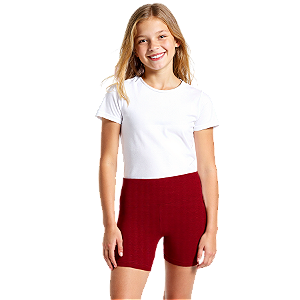 Bermuda Ciclista Cotton Infantil Vermelho