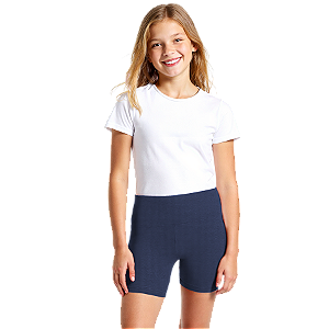 Bermuda Ciclista Cotton Infantil Azul Marinho