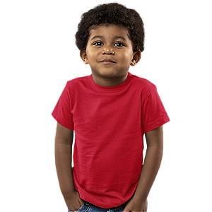 Camiseta Lisa Algodão Colorida Infantil Vermelho