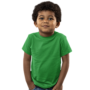 Camiseta Lisa Algodão Colorida Infantil Verde Bandeira