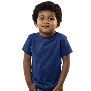 Camiseta Lisa Algodão Colorida Infantil Azul Marinho