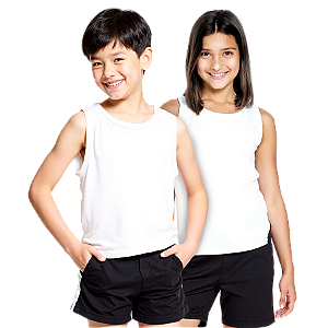 Camiseta Lisa Regata infantil 100% Poliéster