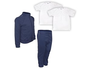 Kit Conjunto de Frio Inverno Roupa Infantil Uniforme Escolar Helanca