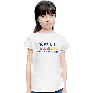 Camiseta Escolar Infantil 100% Poliéster Manga Curta - EMEI Profª Zenaide V. Araújo
